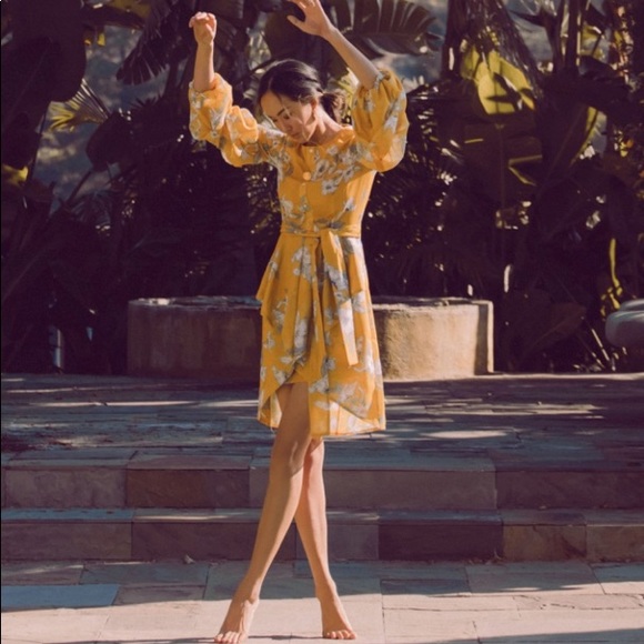 !! FLASH SALE !! Yellow Long Sleeve Minidress - Picture 3 of 3